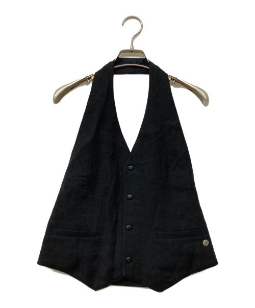 CALMER（カルメール）CALMER (カルメール) リネンベストRe. ブラック サイズ:Freeの古着・服飾アイテム