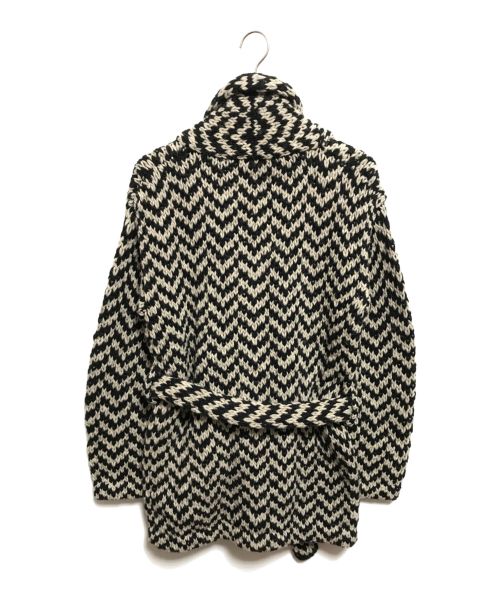 BEAMS F（ビームスエフ）BEAMS F (ビームスエフ) HERRINGBORN SHAWL COLLAR KNIT ブラック サイズ:M 未使用品の古着・服飾アイテム