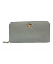 PRADA（プラダ）の古着「ラウンドファスナー長財布」｜グレー