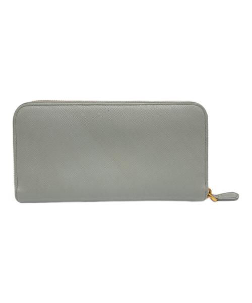 PRADA（プラダ）PRADA (プラダ) ラウンドファスナー長財布 グレーの古着・服飾アイテム