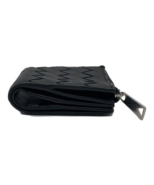 BOTTEGA VENETA（ボッテガベネタ）BOTTEGA VENETA (ボッテガベネタ) イントレチャートコンパクトウォレット ブラックの古着・服飾アイテム