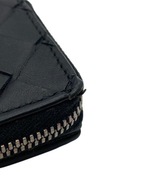 BOTTEGA VENETA（ボッテガベネタ）BOTTEGA VENETA (ボッテガベネタ) イントレチャートコンパクトウォレット ブラックの古着・服飾アイテム