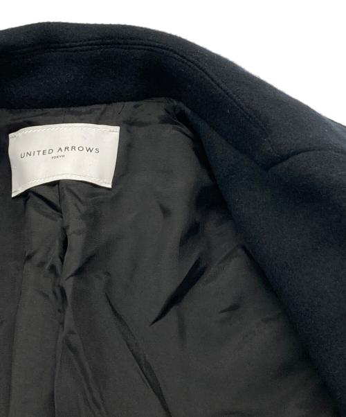 UNITED ARROWS（ユナイテッドアローズ）UNITED ARROWS (ユナイテッドアローズ) メルトンPコート ブラック サイズ:36の古着・服飾アイテム