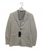 TAGLIATORE×Brilla per il gustoタリアトーレ×ブリッラ ペル イルグースト）の古着「別注ミックスファブリックハウンドトゥースジャケット/COSTA AZZURRA」｜グレー