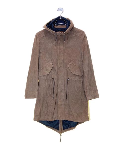 EMMETI（エンメティ）EMMETI (エンメティ) ゴートスキンスエードモッズコート ブラウン サイズ:44の古着・服飾アイテム