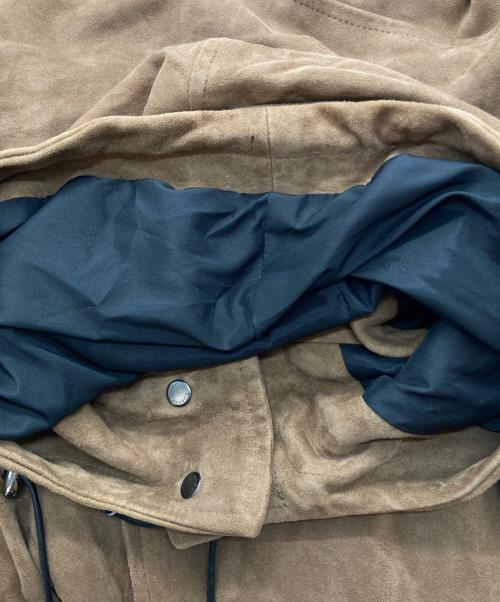 EMMETI（エンメティ）EMMETI (エンメティ) ゴートスキンスエードモッズコート ブラウン サイズ:44の古着・服飾アイテム