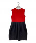 YOKO CHANヨーコチャン）の古着「ノースリーブワンピース」｜レッド×ブラック