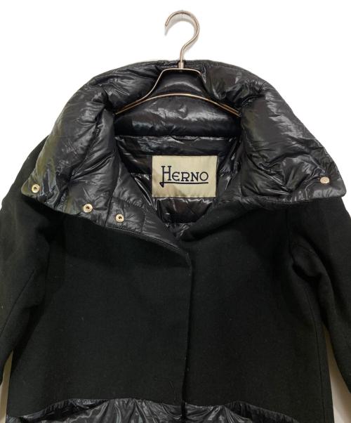 HERNO（ヘルノ）HERNO (ヘルノ) 切替ダウンコート ブラック サイズ:42の古着・服飾アイテム