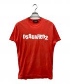 DSQUARED2ディースクエアード）の古着「ロゴプリントTシャツ」｜レッド