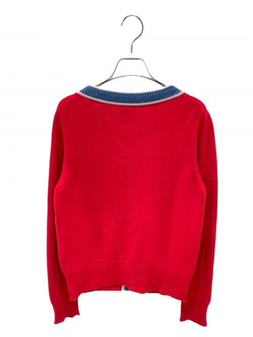 CHANEL（シャネル）CHANEL (シャネル) ココボタン カシミヤ カーディガン レッド×ブルー サイズ:38の古着・服飾アイテム