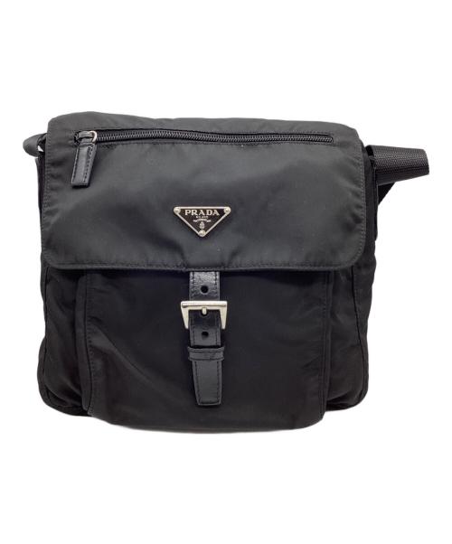 PRADA（プラダ）PRADA (プラダ) ナイロンショルダーバッグ ブラックの古着・服飾アイテム