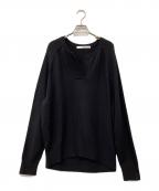 FRAMeWORKフレームワーク）の古着「ミドルゲージ天竺ヘンリープルオーバー」｜ブラック