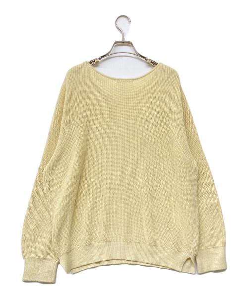 23区（ニジュウサンク）23区 (ニジュウサンク) コットンギマ ボートネック ニット イエロー サイズ:46の古着・服飾アイテム