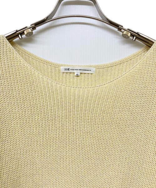 23区（ニジュウサンク）23区 (ニジュウサンク) コットンギマ ボートネック ニット イエロー サイズ:46の古着・服飾アイテム
