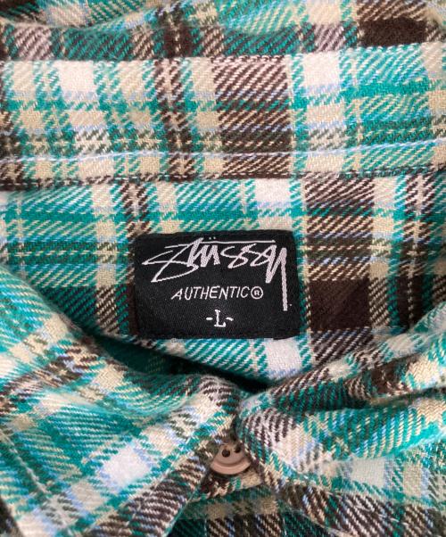 stussy（ステューシー）stussy (ステューシー) チェックネルシャツ グリーン サイズ:Lの古着・服飾アイテム