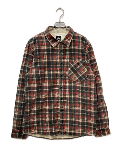stussy（ステューシー）stussy (ステューシー) チェックシャツ ブラウン サイズ:Lの古着・服飾アイテム