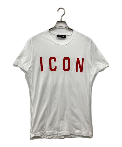 DSQUARED2（ディースクエアード）DSQUARED2 (ディースクエアード) ICONプリントTシャツ ホワイト サイズ:Sの古着・服飾アイテム