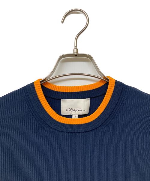 3.1 phillip lim（スリーワンフィリップリム）3.1 phillip lim (スリーワンフィリップリム) キャンディースリーブタイトリブニット ネイビー サイズ:Sの古着・服飾アイテム