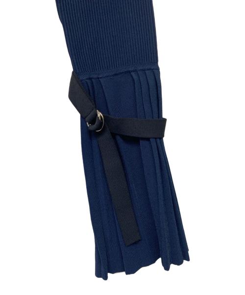 3.1 phillip lim（スリーワンフィリップリム）3.1 phillip lim (スリーワンフィリップリム) キャンディースリーブタイトリブニット ネイビー サイズ:Sの古着・服飾アイテム