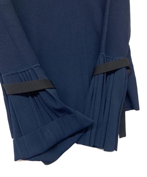 3.1 phillip lim（スリーワンフィリップリム）3.1 phillip lim (スリーワンフィリップリム) キャンディースリーブタイトリブニット ネイビー サイズ:Sの古着・服飾アイテム