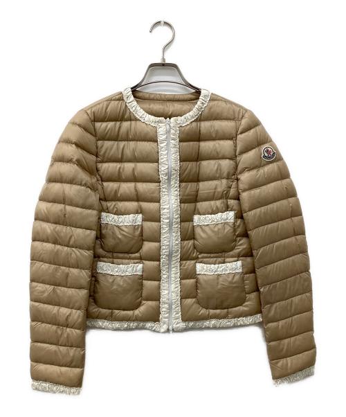 MONCLER（モンクレール）MONCLER (モンクレール) FLAVIENNE/フラヴィエンヌノーカラーダウンジャケット ベージュの古着・服飾アイテム