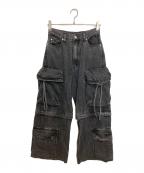 MAISON SPECIALメゾンスペシャル）の古着「Low Waist Cargo Denim Pants」｜ブラック
