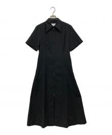 STUDIOUS（ステュディオス）の古着「フロントジップセミフレアーワンピース」｜ブラック