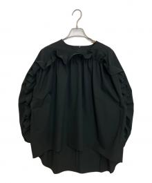 LE PHIL（ル フィル）の古着「クールドットサッカーブラウス」｜ブラック