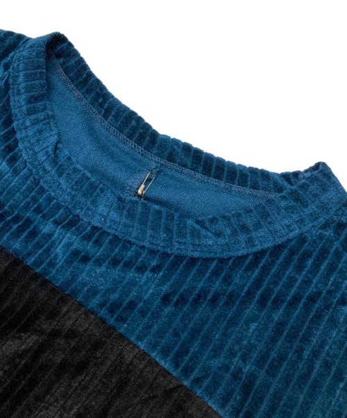 SHAREEF（シャリーフ）SHAREEF (シャリーフ) STRIPE VELOR SWITCHING P/O ネイビー サイズ:1の古着・服飾アイテム