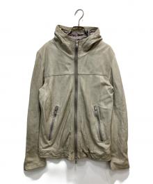 GIORGIO BRATO（ジョルジョブラッド）の古着「ユーズド加工レザージップブルゾン」｜グレー