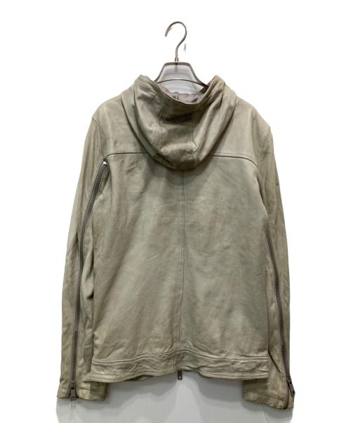 GIORGIO BRATO（ジョルジョブラッド）GIORGIO BRATO (ジョルジョブラッド) ユーズド加工レザージップブルゾン グレー サイズ:44の古着・服飾アイテム