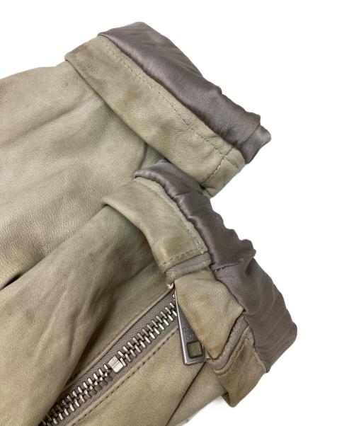 GIORGIO BRATO（ジョルジョブラッド）GIORGIO BRATO (ジョルジョブラッド) ユーズド加工レザージップブルゾン グレー サイズ:44の古着・服飾アイテム