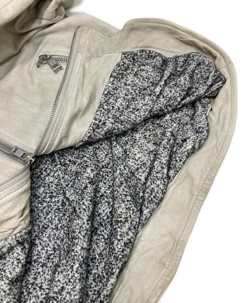 GIORGIO BRATO（ジョルジョブラッド）GIORGIO BRATO (ジョルジョブラッド) ユーズド加工レザージップブルゾン グレー サイズ:44の古着・服飾アイテム