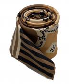 FENDIフェンディ）の古着「バッグ柄シルクスカーフ」｜ブラウン