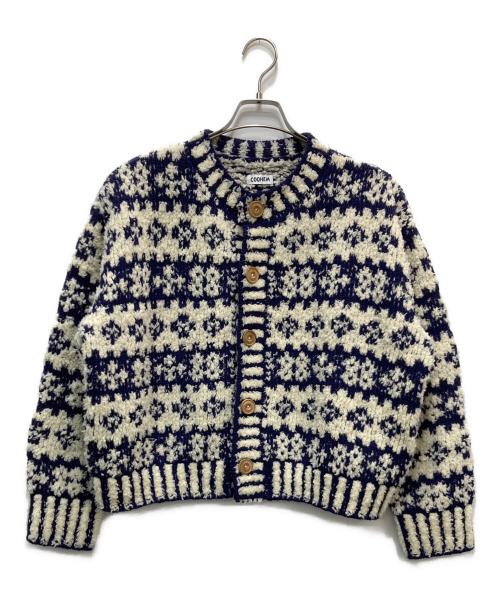 Coohem（コーヘン）Coohem (コーヘン) SCANDINAVIAN KNIT CARDIGAN ブルー サイズ:FREEの古着・服飾アイテム