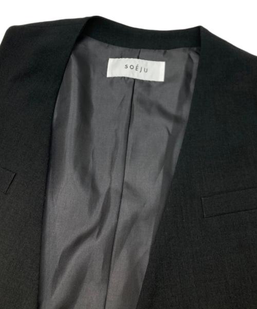 SOEJU（ソージュ）SOEJU (ソージュ) ウールライクロングジレ ブラック サイズ:Freeの古着・服飾アイテム