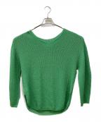 Nobleノーブル）の古着「ペーパーヤーンカノコ Back Vプルオーバー 2」｜グリーン