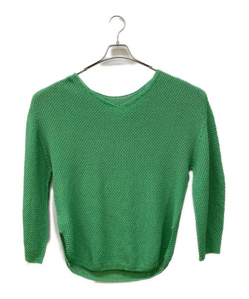 Noble（ノーブル）Noble (ノーブル) ペーパーヤーンカノコ Back Vプルオーバー 2 グリーン サイズ:FREEの古着・服飾アイテム