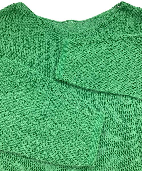 Noble（ノーブル）Noble (ノーブル) ペーパーヤーンカノコ Back Vプルオーバー 2 グリーン サイズ:FREEの古着・服飾アイテム