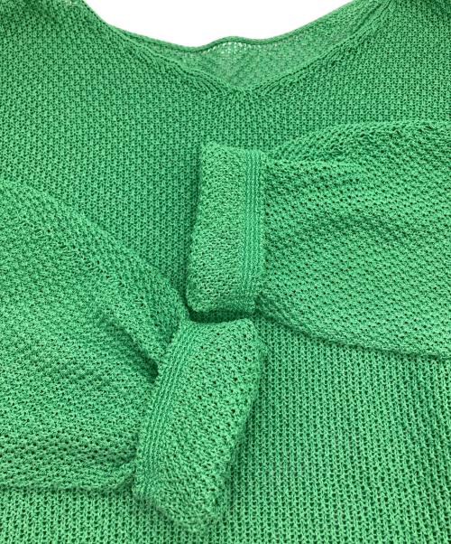 Noble（ノーブル）Noble (ノーブル) ペーパーヤーンカノコ Back Vプルオーバー 2 グリーン サイズ:FREEの古着・服飾アイテム