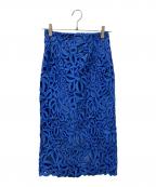 Mystradaマイストラーダ）の古着「大柄レースタイトスカート」｜ブルー