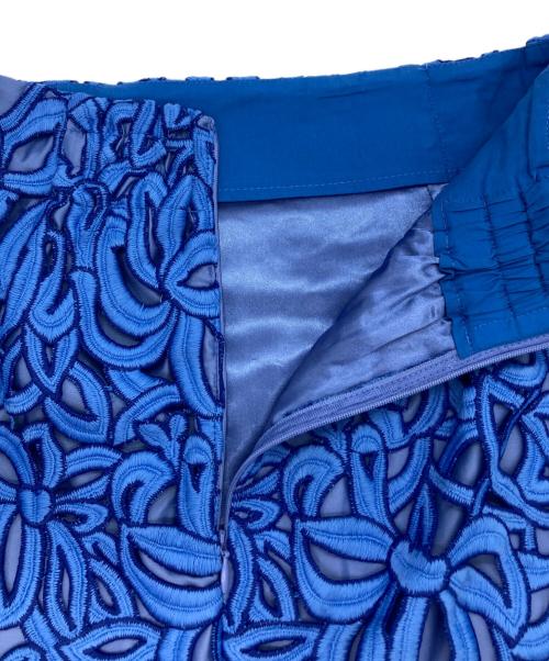 Mystrada（マイストラーダ）Mystrada (マイストラーダ) 大柄レースタイトスカート ブルー サイズ:34の古着・服飾アイテム