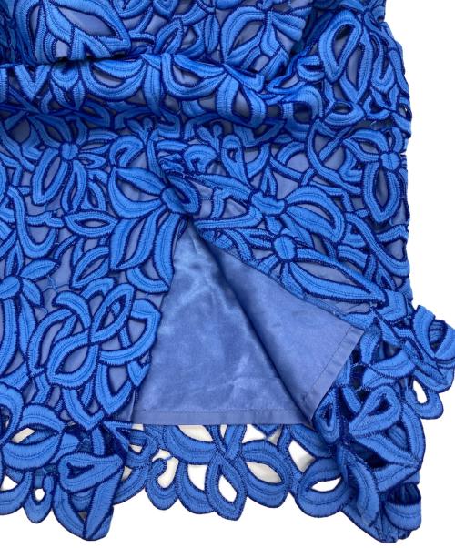 Mystrada（マイストラーダ）Mystrada (マイストラーダ) 大柄レースタイトスカート ブルー サイズ:34の古着・服飾アイテム