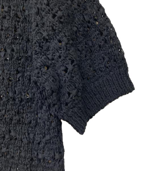 BEAUTY&YOUTH（ビューティーアンドユース）BEAUTY&YOUTH (ビューティーアンドユース) テープニット ショートスリーブ カーディガン ブラック サイズ:-の古着・服飾アイテム