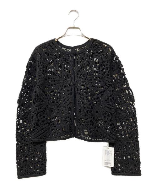 BEAUTY&YOUTH（ビューティーアンドユース）BEAUTY&YOUTH (ビューティーアンドユース) 24SS コットンナイロン エンブロイダリー カーディガン ブラック サイズ:FREEの古着・服飾アイテム