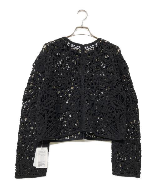 BEAUTY&YOUTH（ビューティーアンドユース）BEAUTY&YOUTH (ビューティーアンドユース) 24SS コットンナイロン エンブロイダリー カーディガン ブラック サイズ:FREEの古着・服飾アイテム