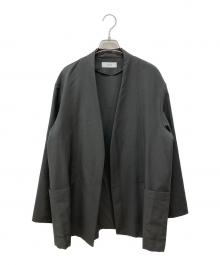 MARKA（マーカ）の古着「オーガニックウール モヘア トロピカル ラペルレス シャツ ジャケット」｜ブラウン