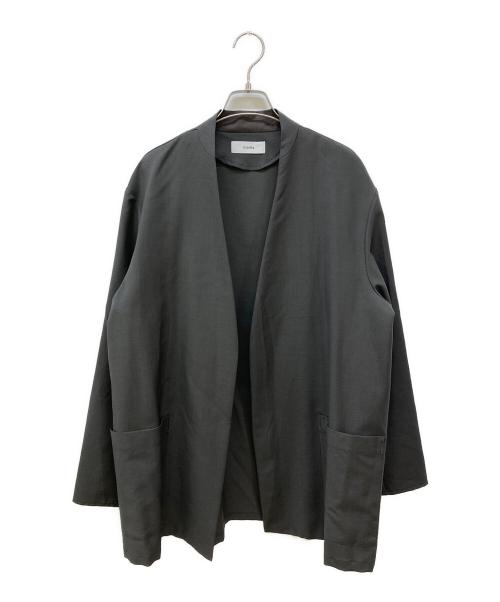 MARKA（マーカ）MARKA (マーカ) オーガニックウール モヘア トロピカル ラペルレス シャツ ジャケット ブラウン サイズ:2の古着・服飾アイテム