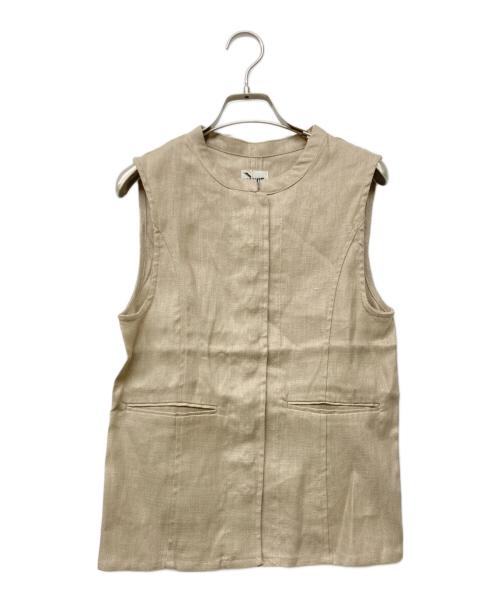 HOWIE Clothing（ハウイクロージング）HOWIE Clothing (ハウイクロージング) linen vest ベージュ サイズ:FREEの古着・服飾アイテム