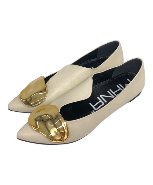 MANA（マナ）MANA (マナ) ビーンズパンプス ベージュ サイズ:38の古着・服飾アイテム